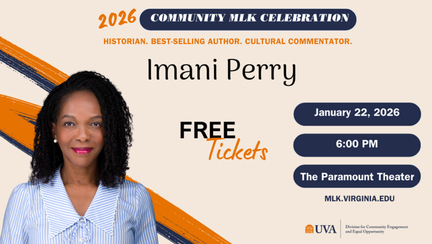 A woman with a light smile looks at the camera. Text reads, 